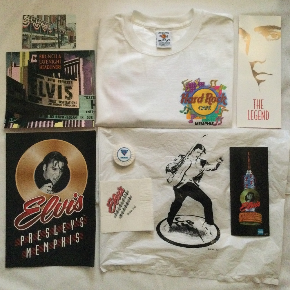 Hard Rock Cafe Memphis Heavy Tee and Elvis Presley Souvenirs Vintage Collection